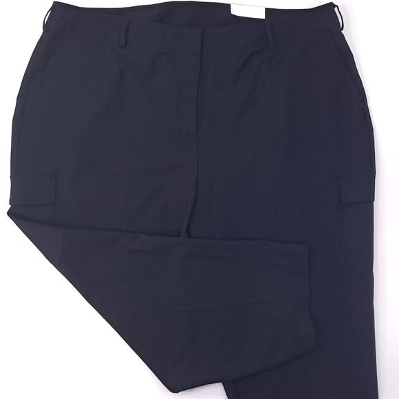 Lane Bryant 'The Perfect Drape' Black Wide Leg Ankle Pants Cargo Pockets Sz 20 - Picture 2 of 7